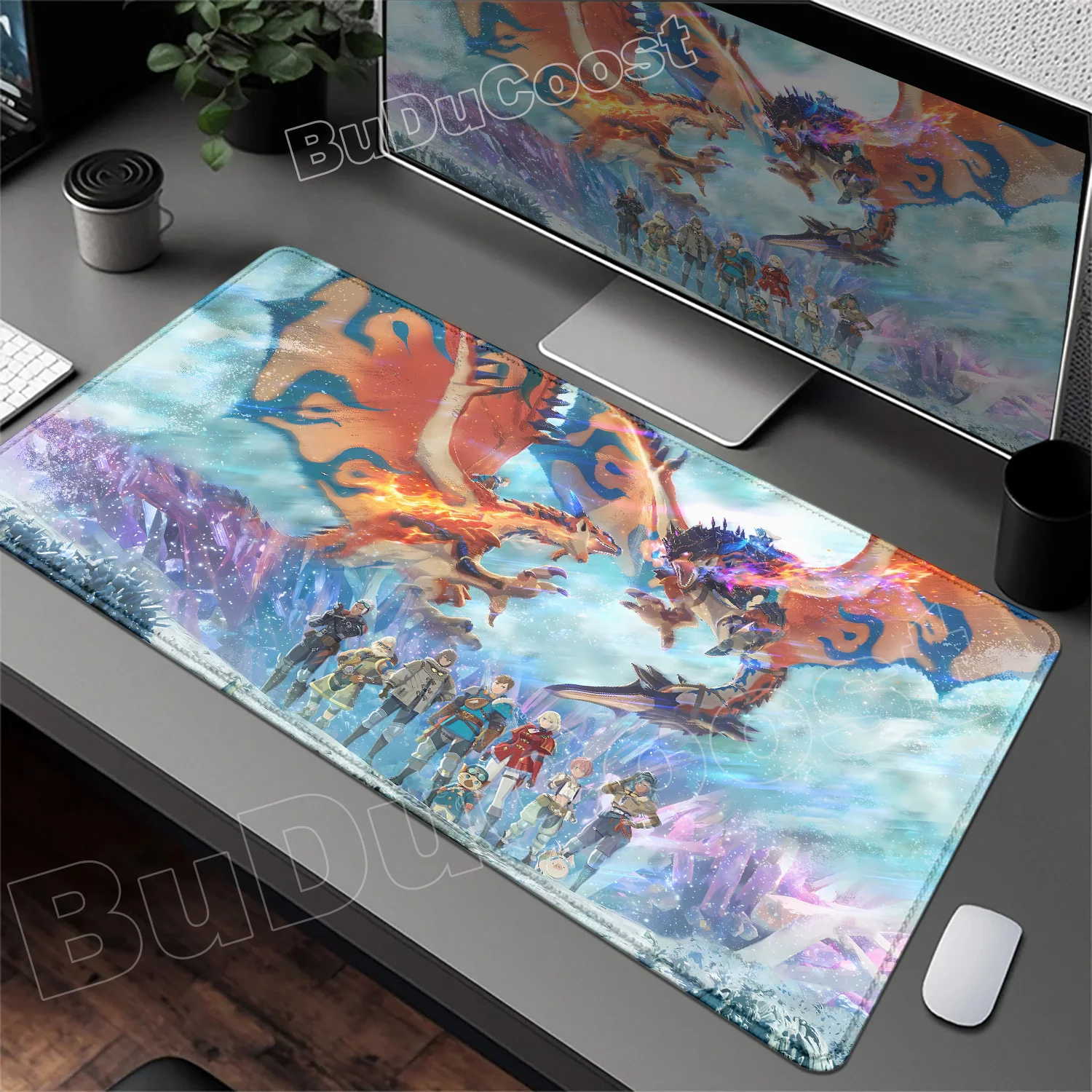 

New Gaming Mouse Pad Monster Hunter Stories 3 Twisted Reflection Keyboard Desk Mats Offices Accessories Pc Rubber Anti-slip Mats