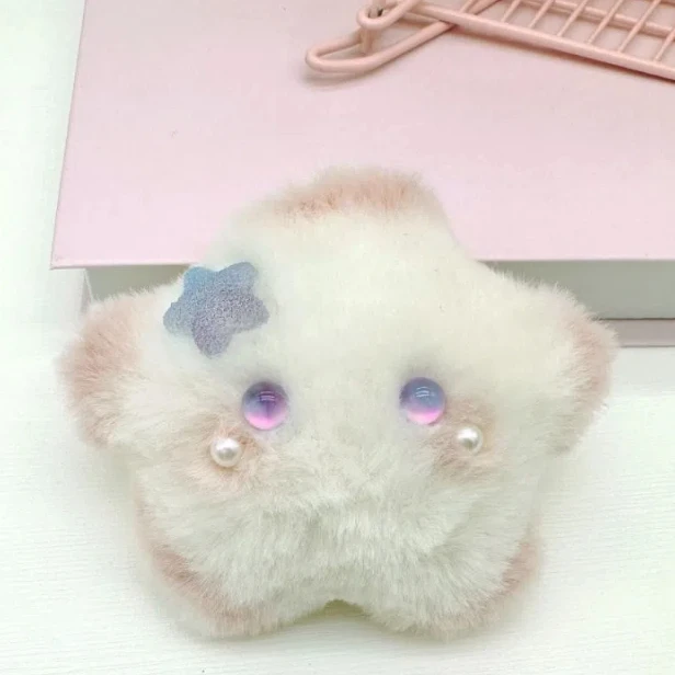 Cute PP Cotton Squeak Star Keychain Bow Fluffy Squeezing Star Ins Funny Children's Gift