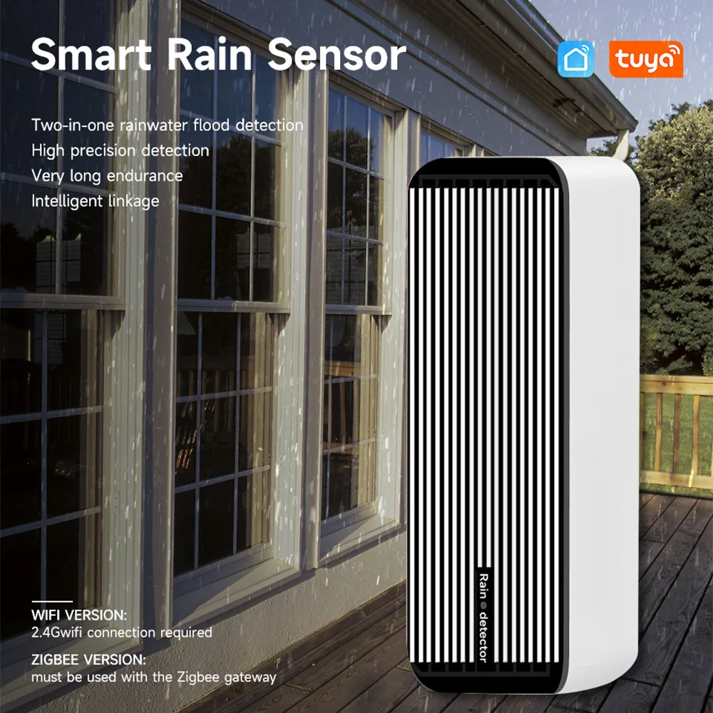 Rain Sensor Alert Wifi Zigbee For Tuya Google Assistant Amazon Alexa Smartlife Real-time Data Collection Detection of Rainfall