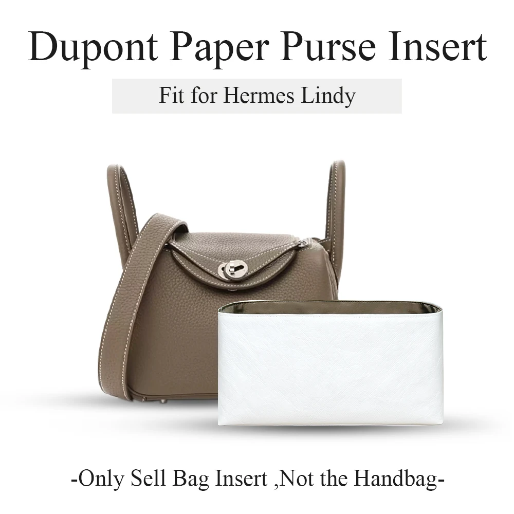 

Dupont Paper Purse Organizer Insert Fit for Hermes Lindy, Lightweight Inside Bag Organizer Insert Slim Inner Liner Bag In Bag