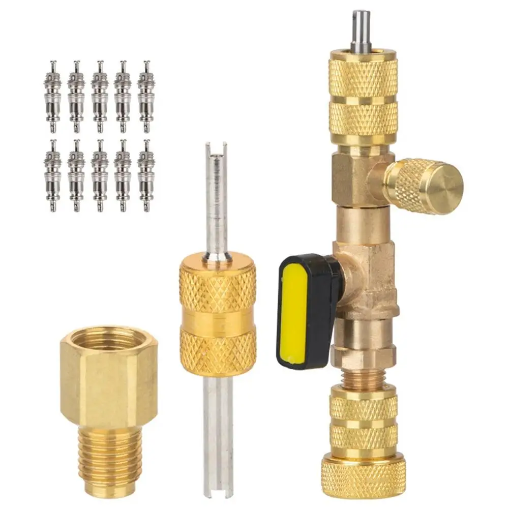 1Set Valve Core Quick Remover Installer Tool R134a R12 R22 HVAC Air Conditioner System Repair Tool Valve Core Service Tool