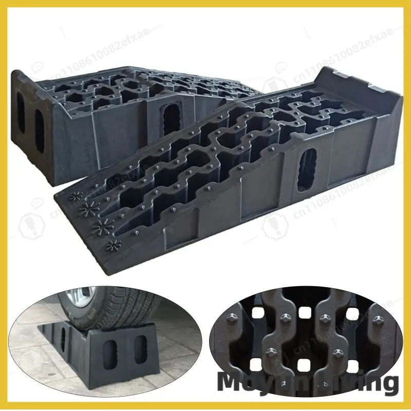 2Pcs Universal Car Service Ramps 16000lbs Heavy Duty Truck Vehicle Repair Ramps Low Profile Plastic Loading Access Ramps Black