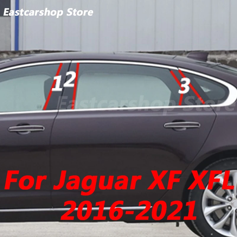 

For Jaguar XF XFL 2021 2020 Car Door Central Window Middle Column Trim Decoration Strip PC B C Pillar Cover 2019 2018 2017 2016