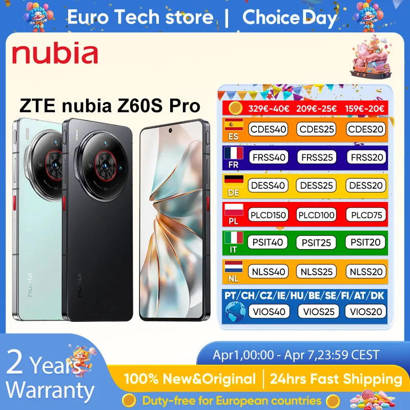 Versión Global Nubia Z60S Pro, Teléfono Inteligente de 6.78 Pulgadas, Snapdragon 8 Gen 2, Batería de 5100 mAh, Carga de 80 W, Comunicación Satelital, Teléfono con IA