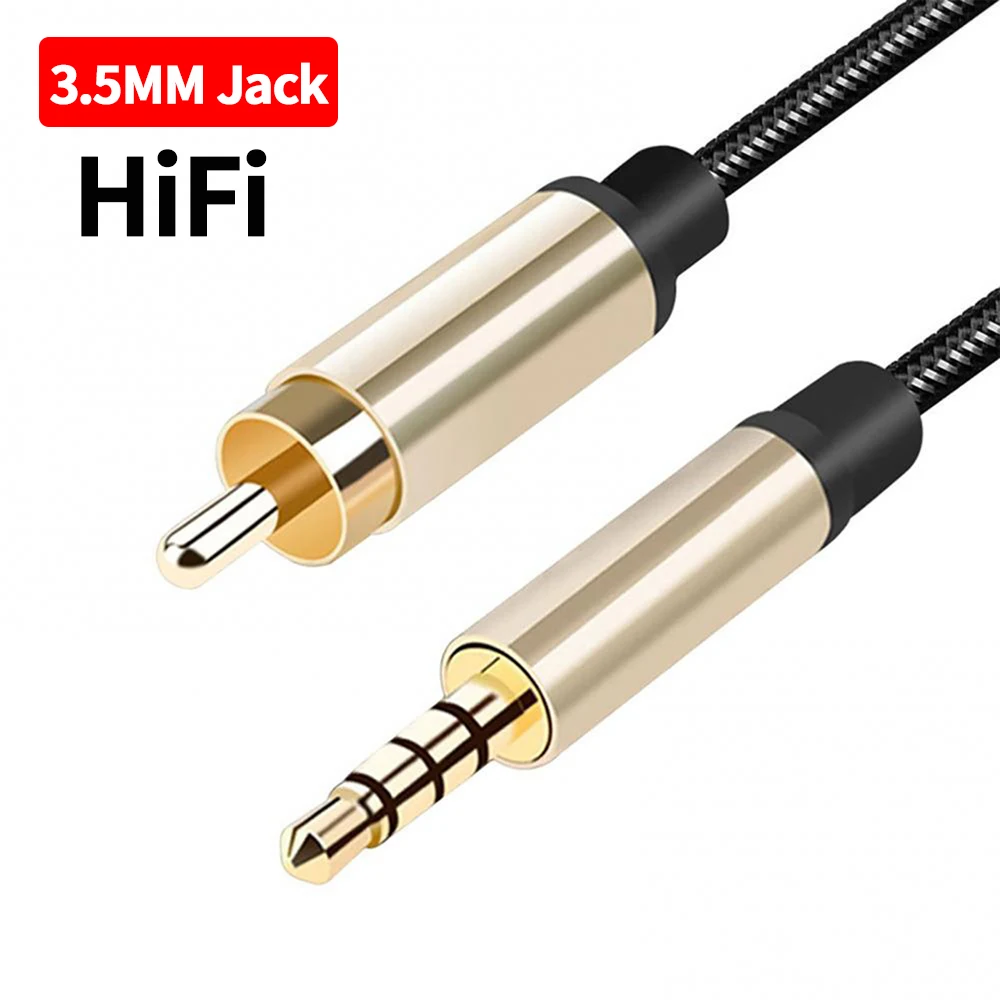 SPDIF Coaxial Cable 3.5MM Jack RCA To RCA Male Coaxial Cable Gold-plated Stereo HiFi Home Theater for Amplifiers Player