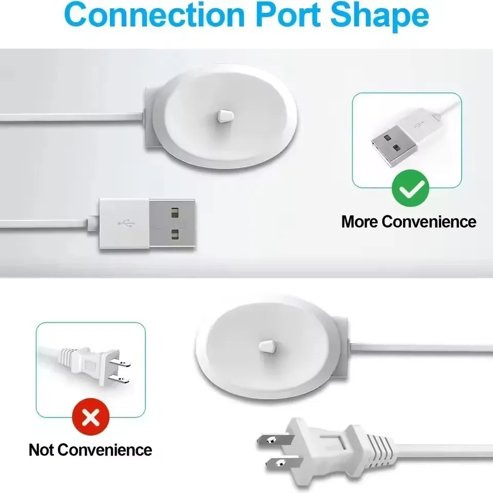 USB Power Charging Base Portable Travel Dock Station, Replacement Charger for Braun Oral B D12 D16 D20 3757 Electric Toothbrush