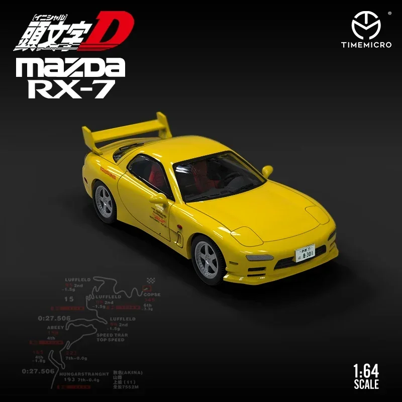 TIME MICRO 1/64 Head Text D Toyota AE86 Mazda RX-7 Car Alloy Toys Motor Vehicle Diecast Metal Model Kids Xmas Gift Toys for Boys