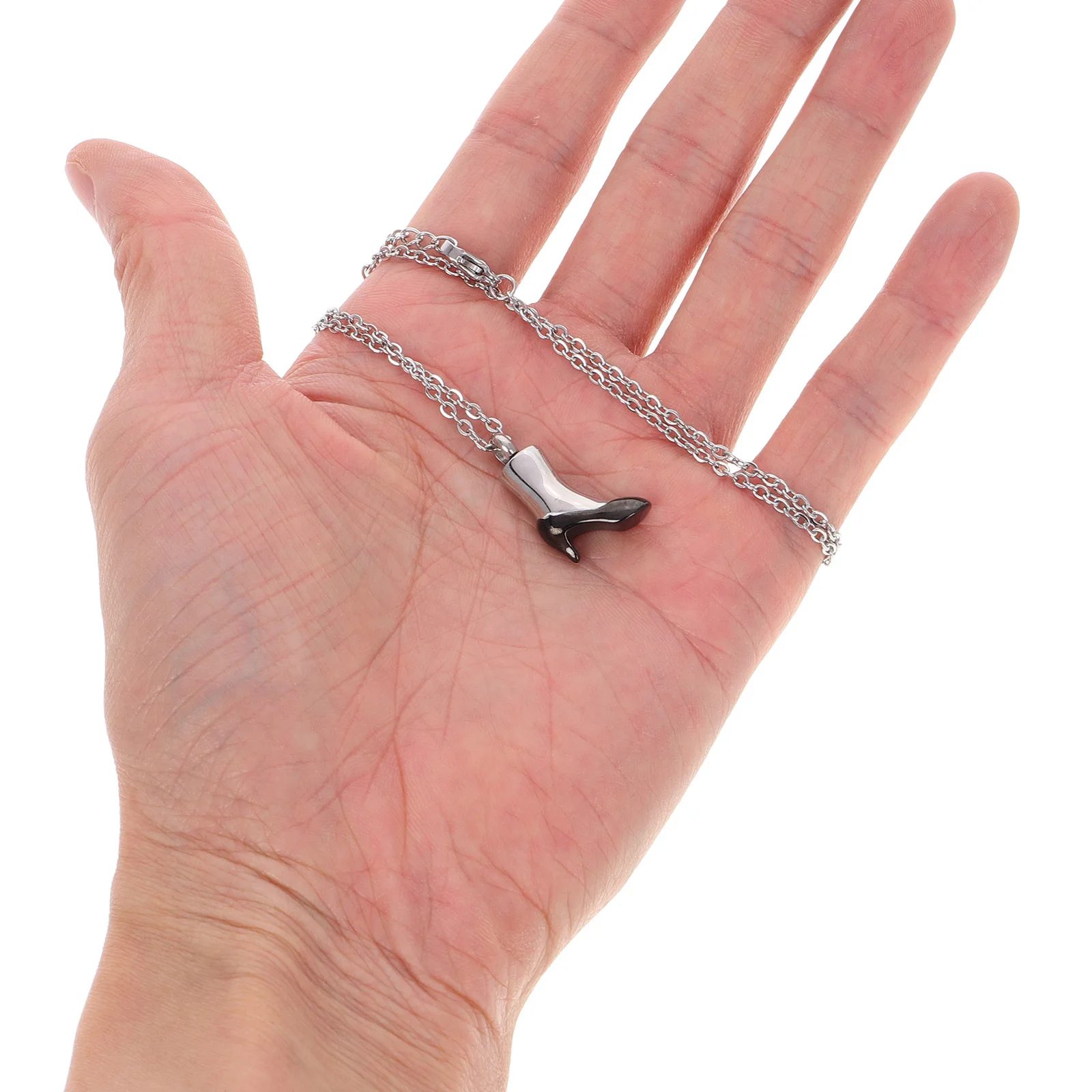 Liontin Urn Baja Titanium Tahan Lama, Aksesori Bergaya Sepatu Hak Tinggi untuk Kenangan Abu Orang Tercinta atau Hewan Peliharaan, Kalung Urn Kenang-kenangan