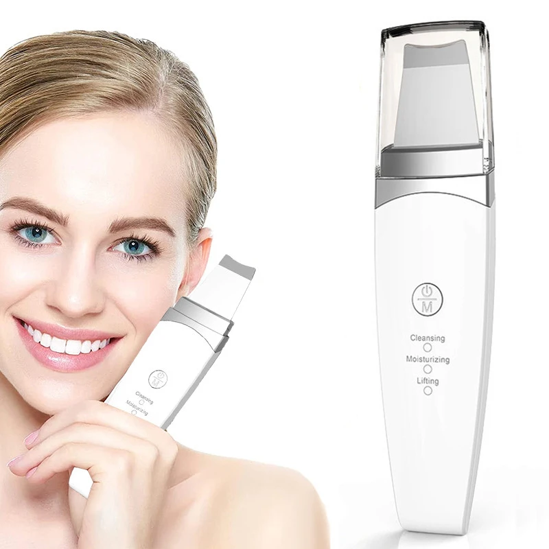 

Ultrasonic Skin Scrubber Facial Spatula Blackhead Remover Deep Face Cleaning Lift Machine Blackhead Remover Pore Cleaner
