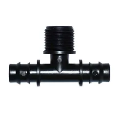 Male Thread 1/2 To The 1/2 Hose Tee Barb 16mm 2-Way Irrigation Connector Screw Male Connectors 5 Pcs