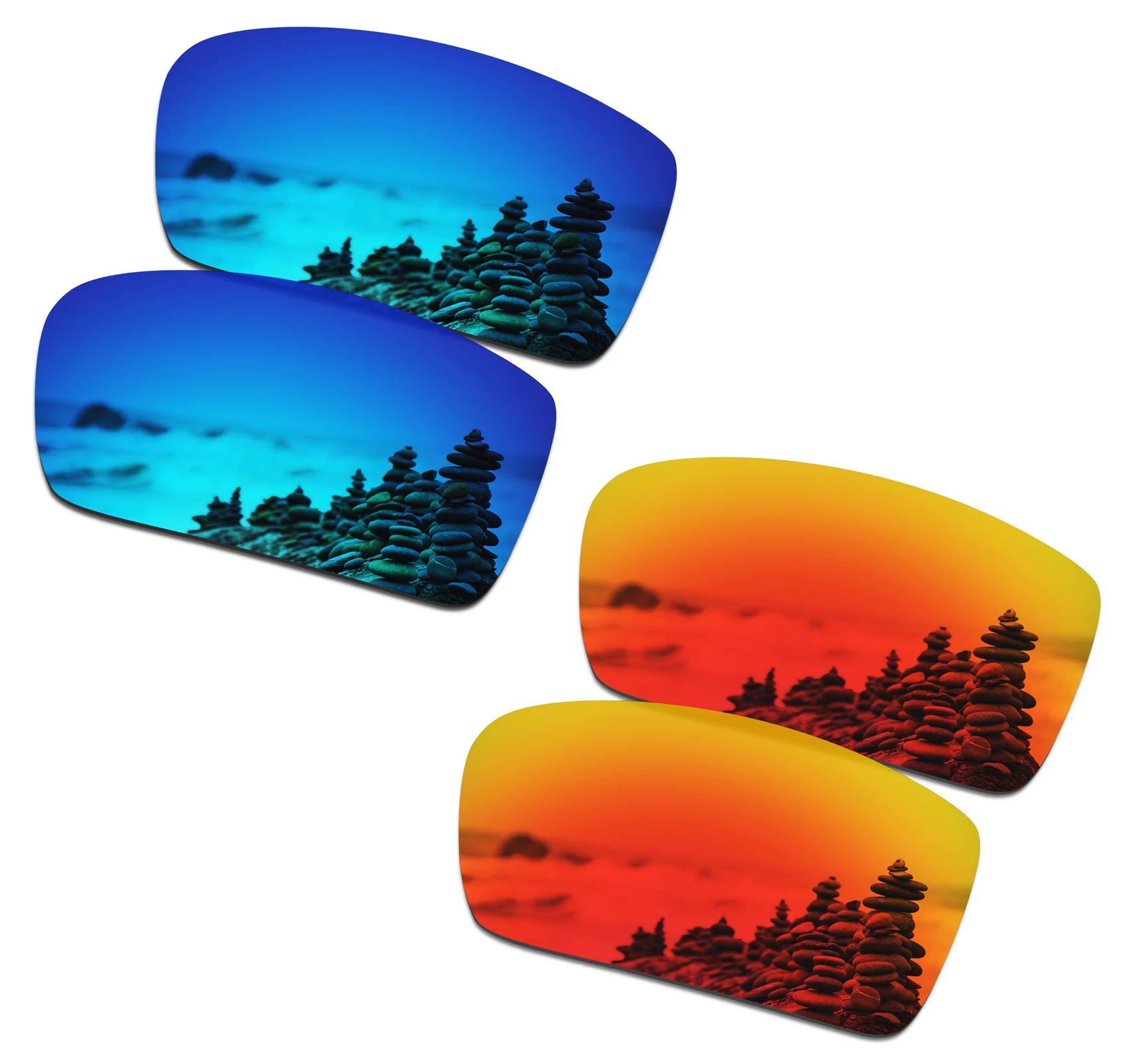 

SmartVLT 2 Pairs Polarized Sunglasses Replacement Lenses for Oakley Gascan OO9014 - 60mm Sunglasses