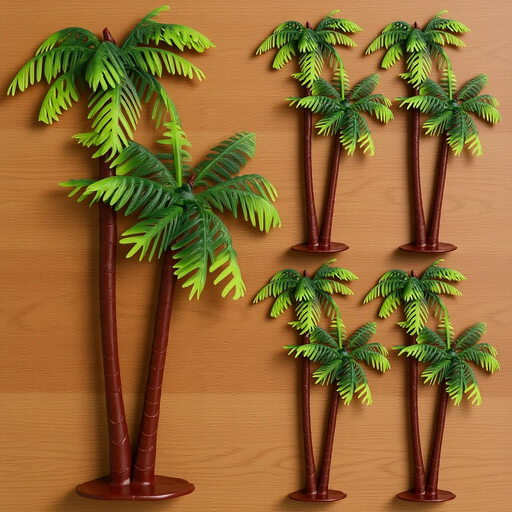 

5 Pcs Fish Aquarium Decor Tank Floating Decorations Coconut Tree Ornaments Betta Plant