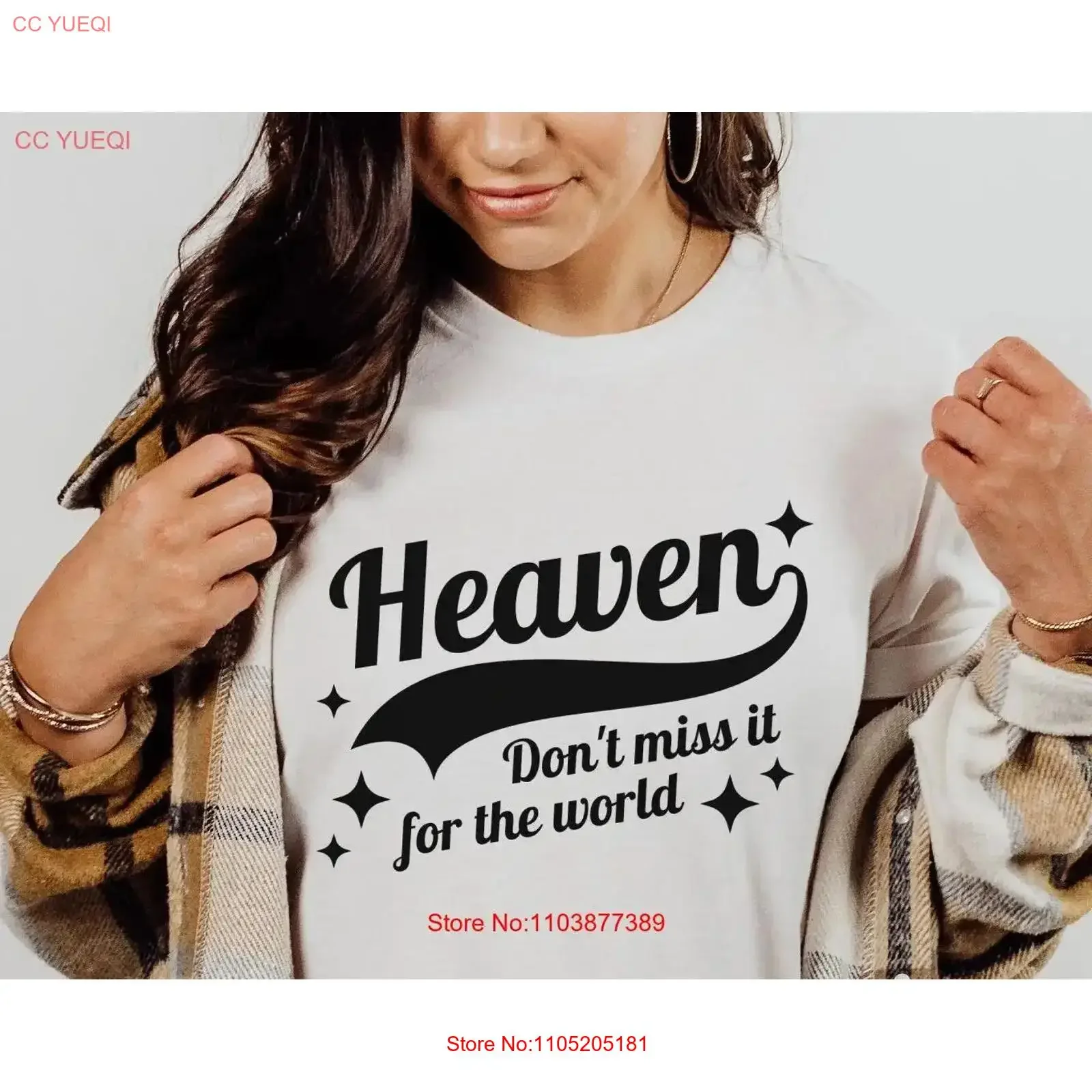 Heaven T Shirt Christian Make Crowded Faith Jesus Quotes Christmas vintage Washed streetwear graphic designer clothes Casual