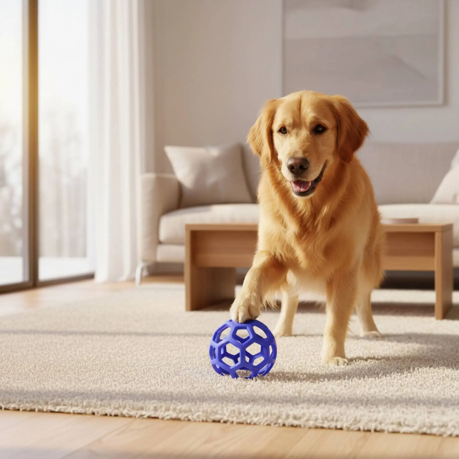 

Ball with Bell Teeth Cleaning Interactive Training Ball Gum Massage for Dogs, Indoor Play