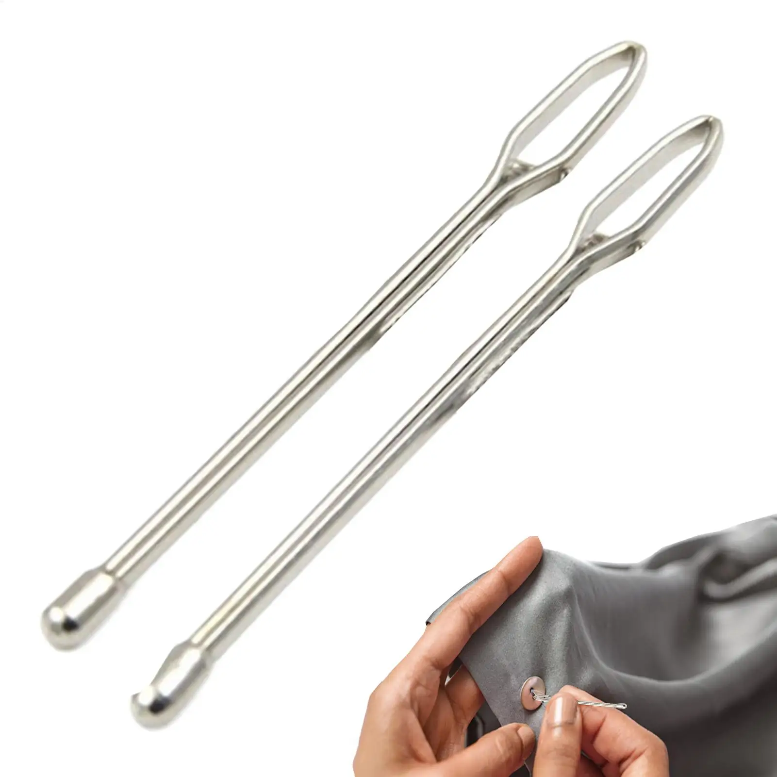 2Pcs/set Elastic Threader Pull Through Needles Set Sewing Draw Cord Threader Replacement Multifunctional Sewing Tools