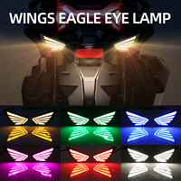 Motorcycle LED Hawkeye Light Wing Shape Strobe Tail Lights Moto Running Lamp Turn Signal Flasher Universal Auto Decoration Lamp