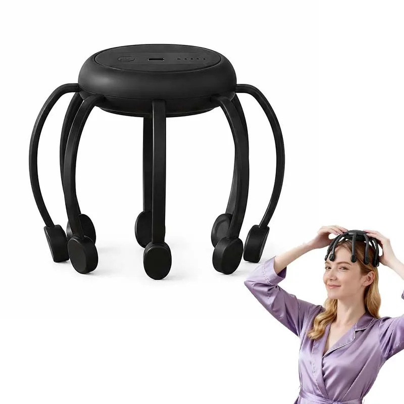 Smart Octopus Head Massager Fully Automatic 8 Arms Electric Head Relaxer Scalp Stimulator Stress Relief Muscle Relaxation