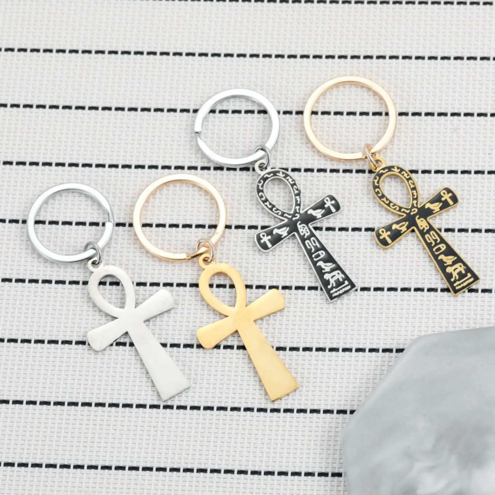 Altägyptisches Lebenssymbol Ankh Anhänger Schlüsselanhänger Edelstahl Schlüsselring Schmuck Geschenk – Detail 6