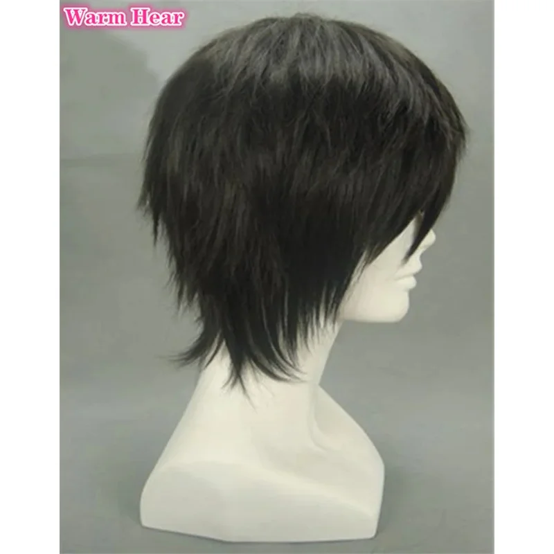 ألعاب Yandere Simulator Taro Yamada قصير أسود مقاوم للحرارة شعر مستعار صناعي + قبعة شعر مستعار