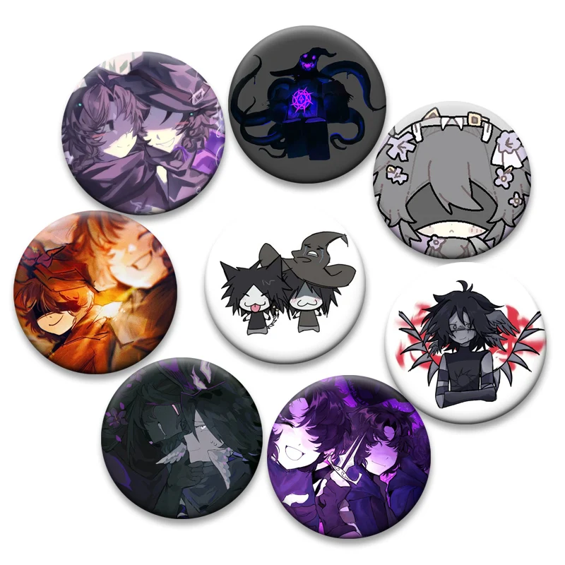Azure X Two Time Fanart Brooches Azure Anime Button Pins Azuretime Round Cartoon Badge Backpack Decor Accessories Gifts