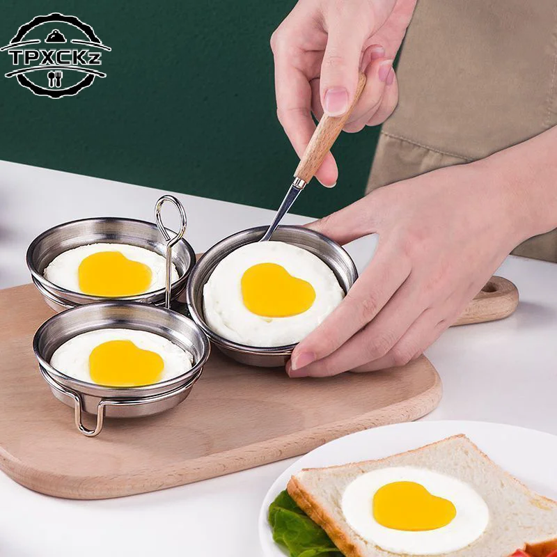 Stainless Steel Egg Poacher Poaching Pan Mould Egg Steamer Steamed Egges Mold Hoousehold Kitchen Cooking Tool Gadget