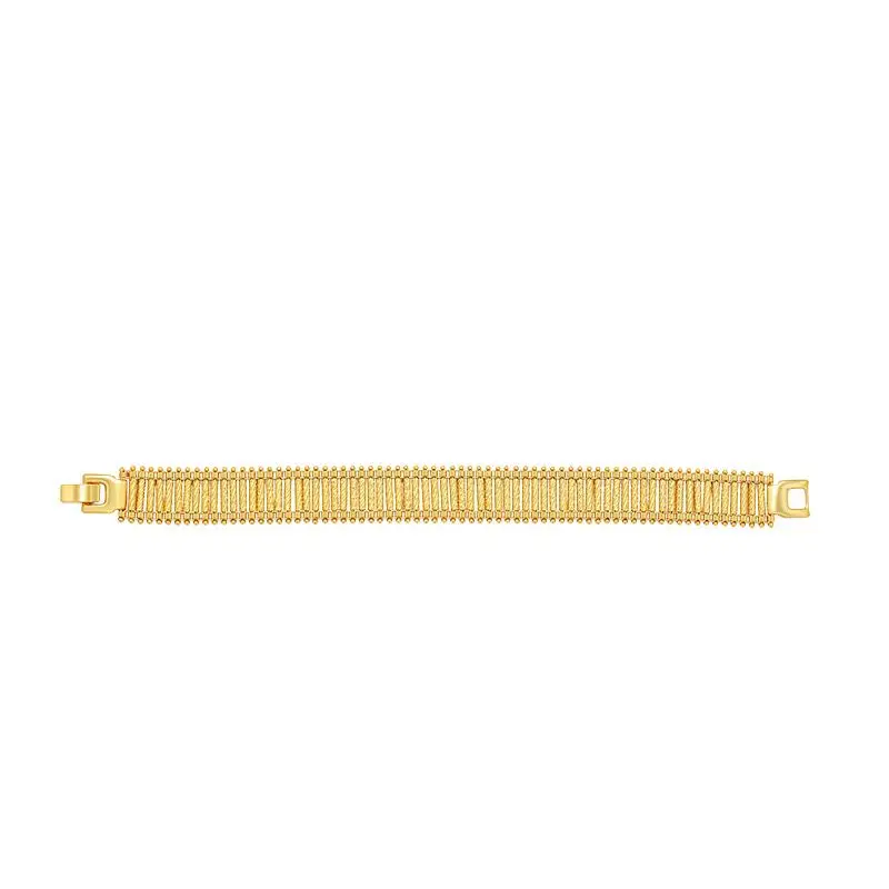 XP Jewelry --( 19 cm x 15 mm ) Wide Domineering Tank Bracelets For Men Women Fashion Jewelry Pure Gold Plated Nickel Free