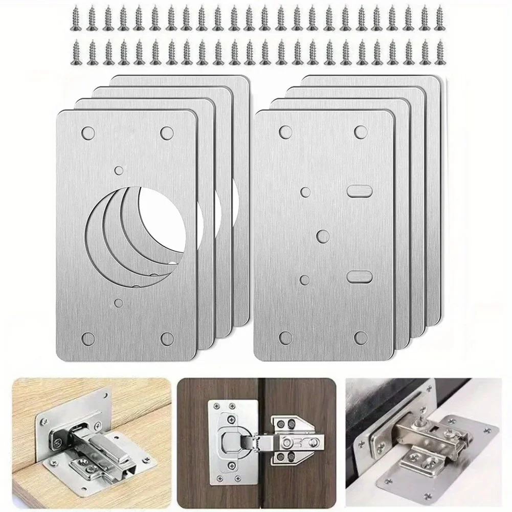 Hinge Repair Plate Cabinet Furniture Drawer Table Repair Mount Tool Hardware Stainless Steel Hinge Fixing Plate