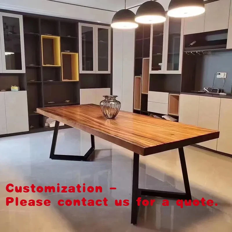 custom.Solid Wood Large Board Walnut Wood Whole Piece Office Desk Tea Table Set New Style Minimalist Modern Executive De