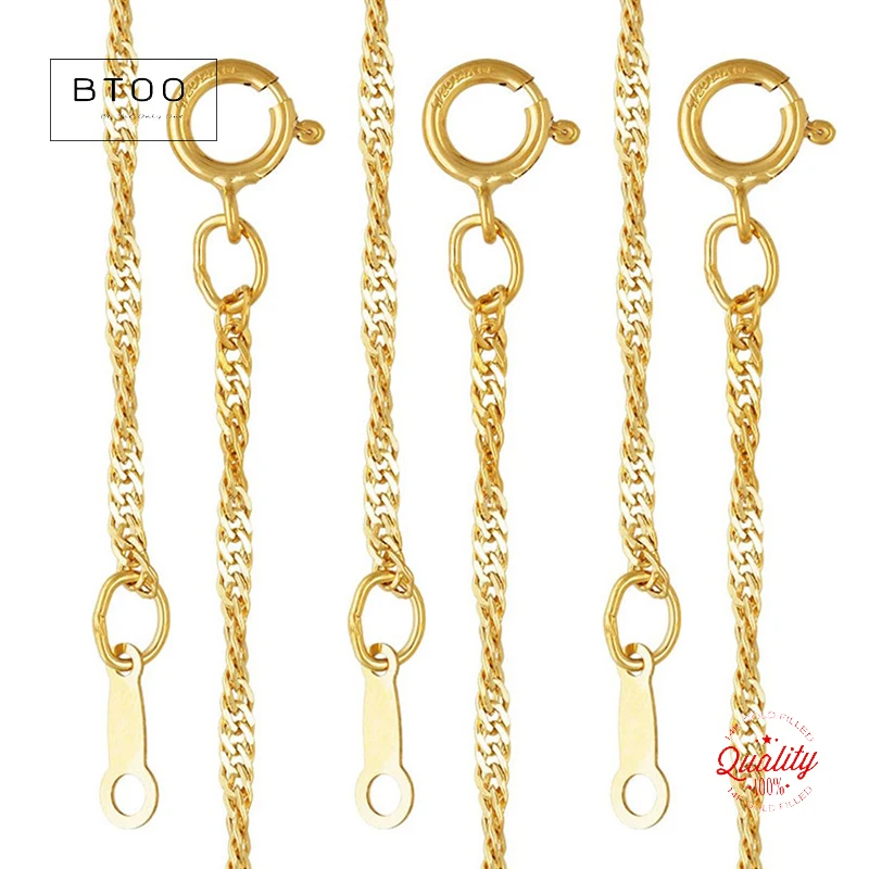 

1.68mm 14K Gold Filled Singapore Necklace Chain with Spring Ring Clasp,Necklace, Gold Filled Necklace Chain 16 18 20 Inches