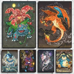 Canvas Artwork Painting Pokemon Gifts Modern Living Room Aesthetic Poster Wall Stickers Children's Bedroom Decor Decorative