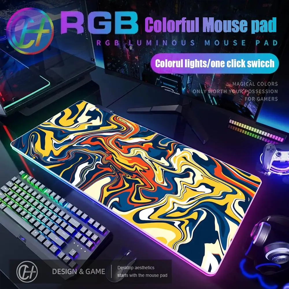 

Strata Liquid Mouse Pad HYBXAXC RGB Gaming Mouse Pad Desk Mat HD Gamer Large LED Light XXL Mouse Pad 900X400mm