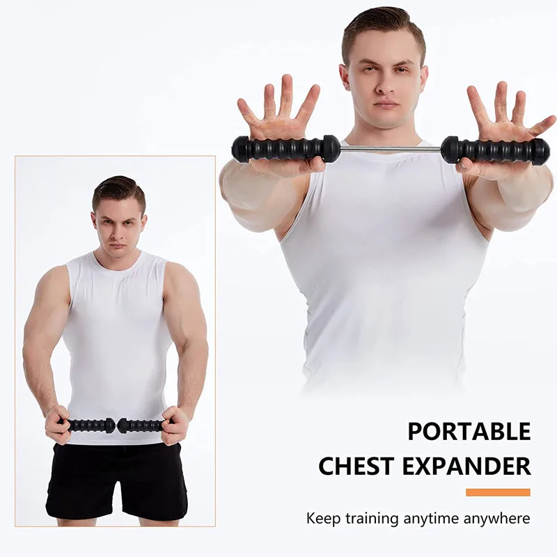 Chest Expander Arm Exerciser Chest Resistance Power Twister Bar Home Gym Arms Shoulders Biceps Triceps Muscles Strength Training