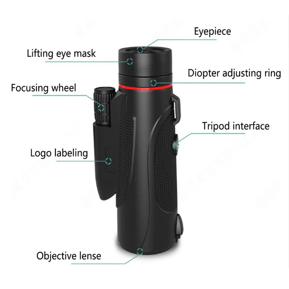 Imagem -06 - Borwolf hd Telescópio Monocular Bak4 Âmbito Prisma Clipe de Telefone Tripé para Caça Birdvering 16x50