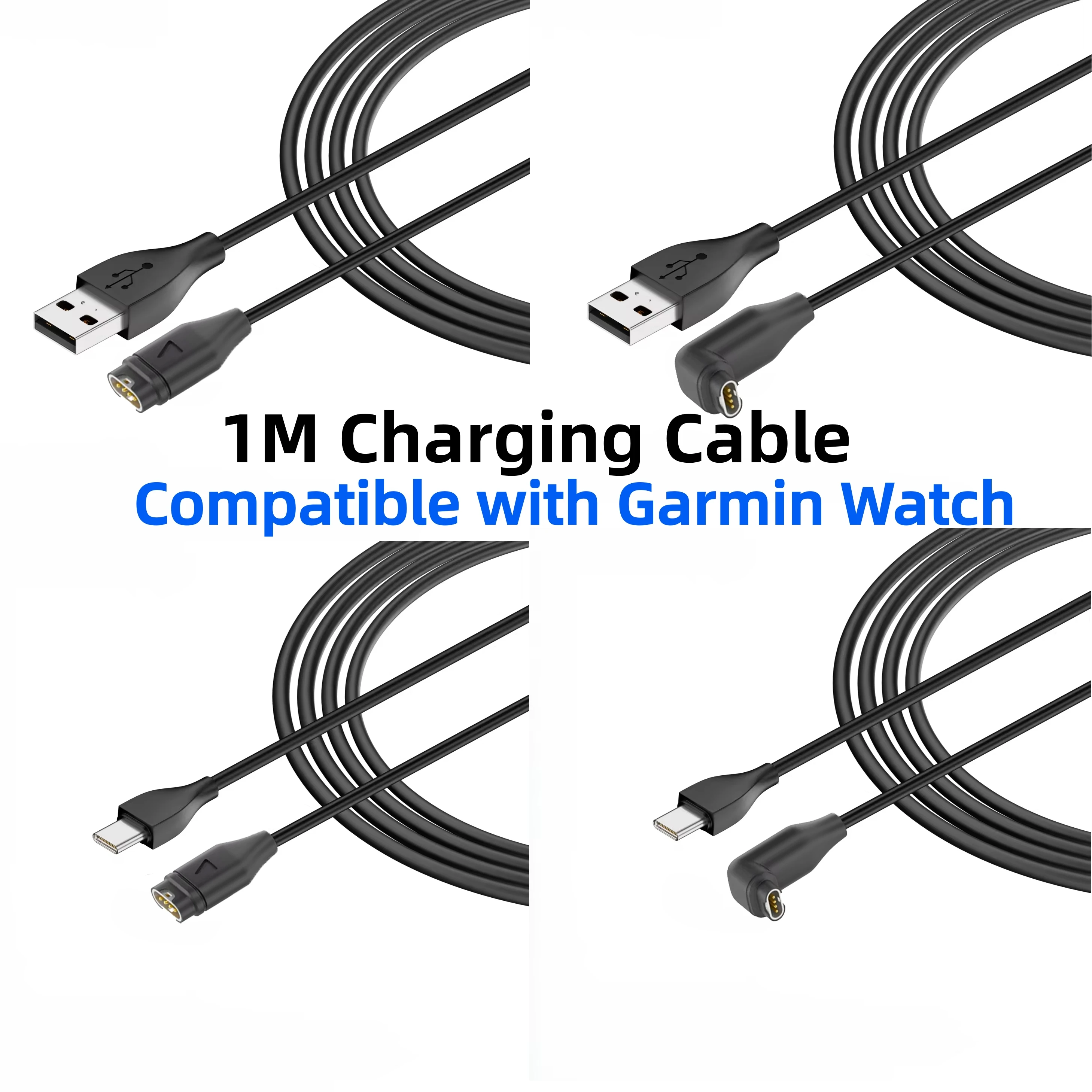 

1M USB A Type-C Charger Adapter Cord Charging Cable Compatible with Garmin Fenix 7/7S/7X/6/6S/5 Smart Watch Accessories