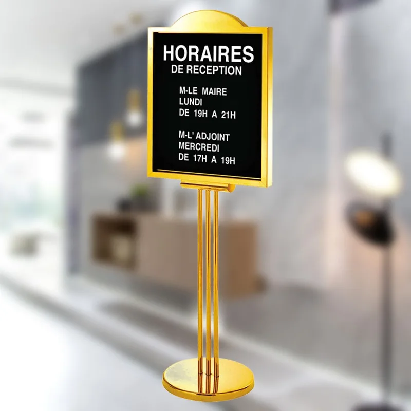 Hotel lobby sign bracket, wedding welcome sign, food menu, picture display rack