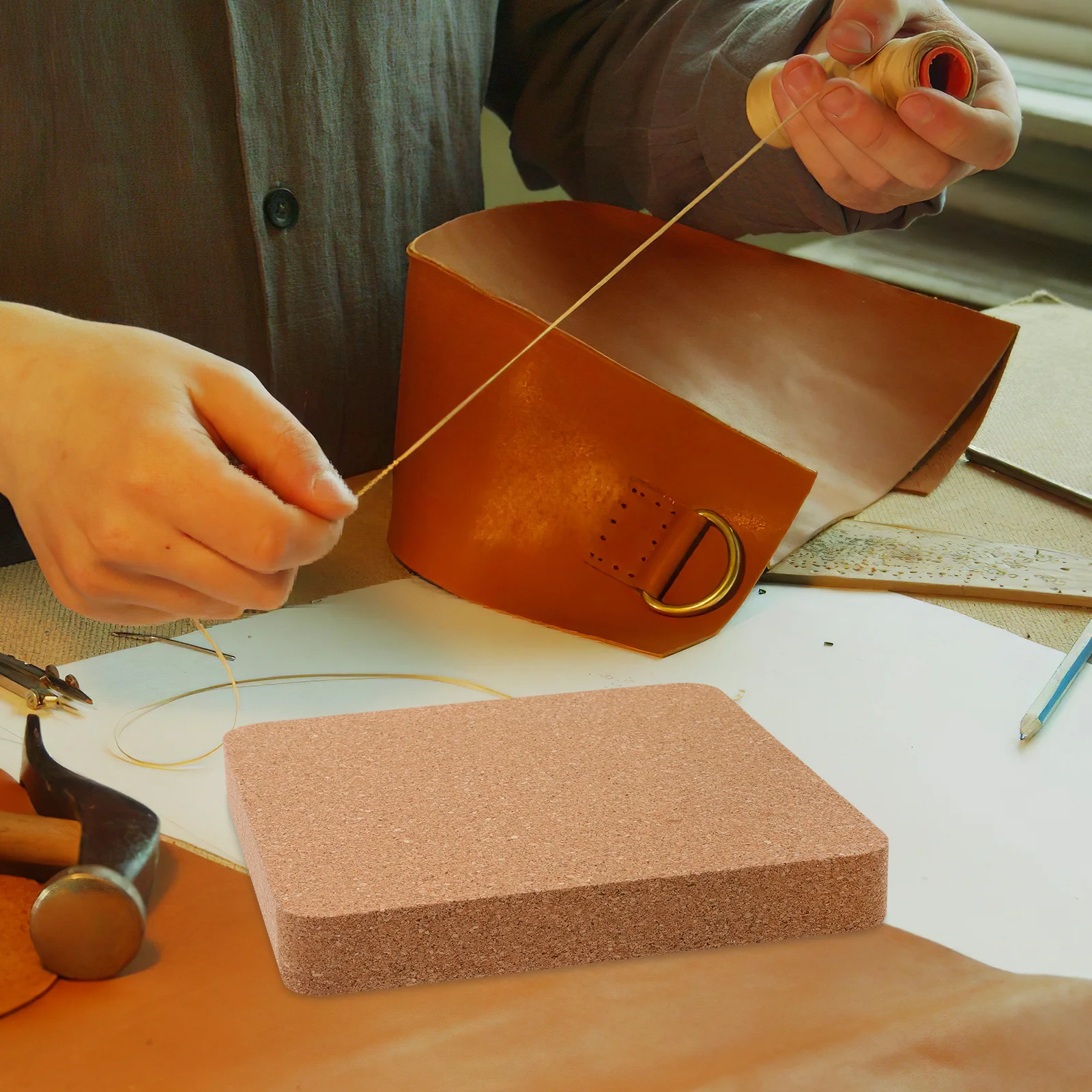 

Perforated Backing Plate Crafting Mats Cutting Boards Punch Pad Stamping Tool Diy Wood Material Lightweight Portable