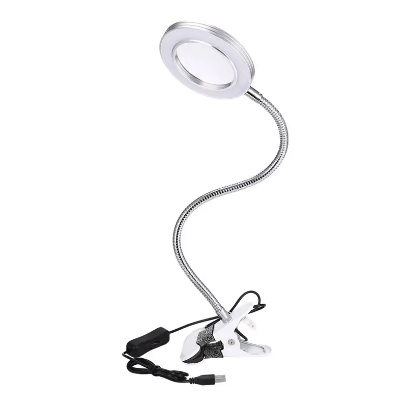 AEE4-Desk Table Top 8X Magnifying Glass Beauty Nail Salon Tattoo Magnifier Lamp Light