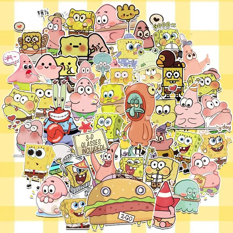 100 Stück Spongebob Schwammkopf Aufkleber Cartoon niedlichen Patrick Star Computer Handy hülle Gepäck Notebook Aufkleber Großhandel