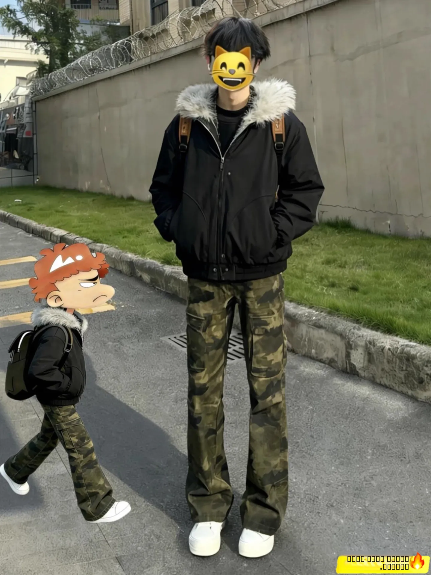 

Мужские джинсы в стиле ретро с камуфляжным принтом и флисовой подкладкой, прямые, зауженные, в стиле High Street, рабочие брюки