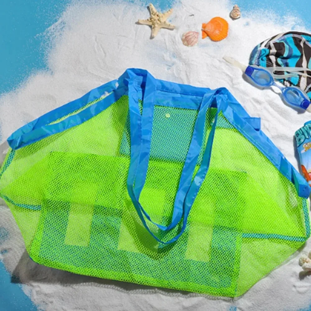 Outdoor Beach Bag Foldable Mesh Swimming Bag For Children Beach Toy Baskets Storage Bag Kids Outdoor Swimming Waterproof Bags