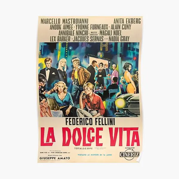 La Dolce Vita  Poster Home Decor Decoration Funny Art Wall Modern Room Vintage Print Picture Painting Mural No Frame