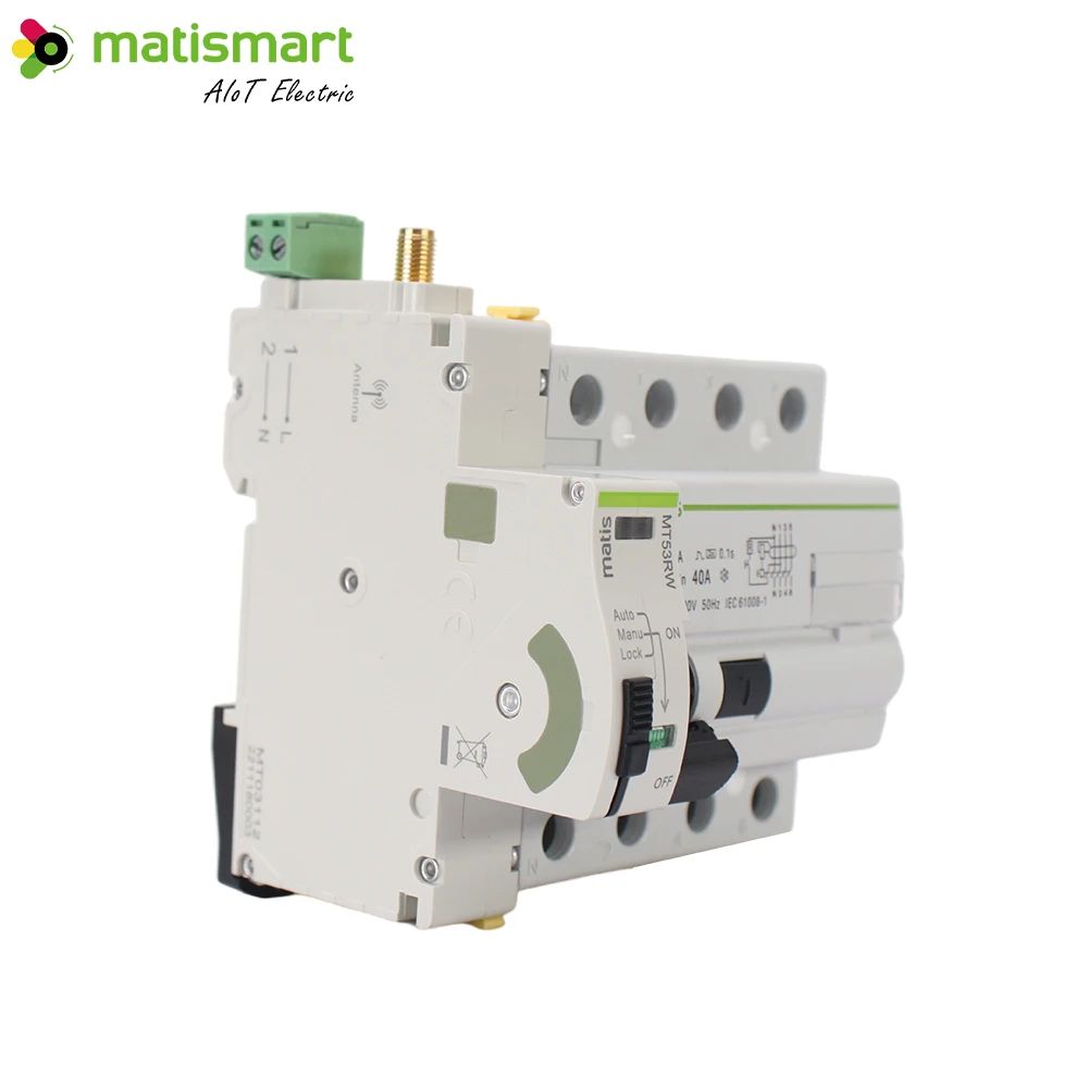 Matismart Type A RCCB 4P Compatible With Tuya Smart Wifi Auto Recloser 40A 63A 30mA 100mA 300mA