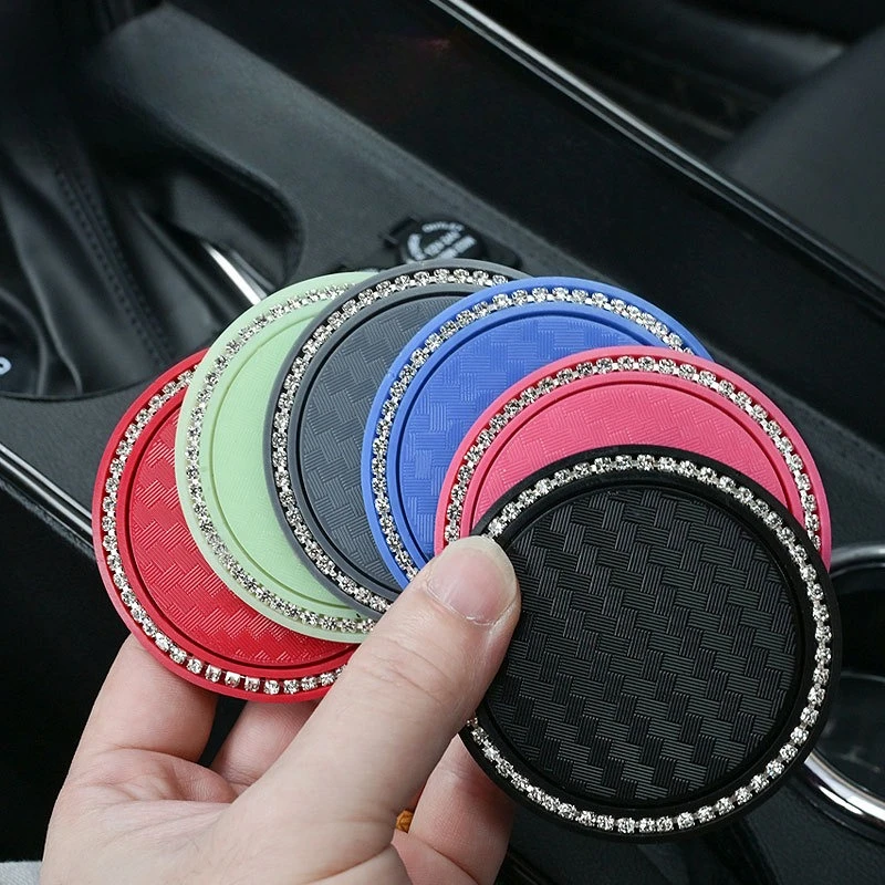 Car Cup Holder Coaster Rhinestone Silicone Cup Holder Insert Universal Non-Slip Holders Car Accessories Interior Silent Cup Pad