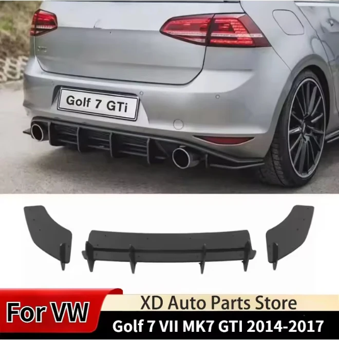 

For Volkswagen Golf 7 VII MK7 GTI 2014-2017 Car Rear Bumper Diffuser Spoiler Splitter Bodykit Accessories Tuning Exterior Parts