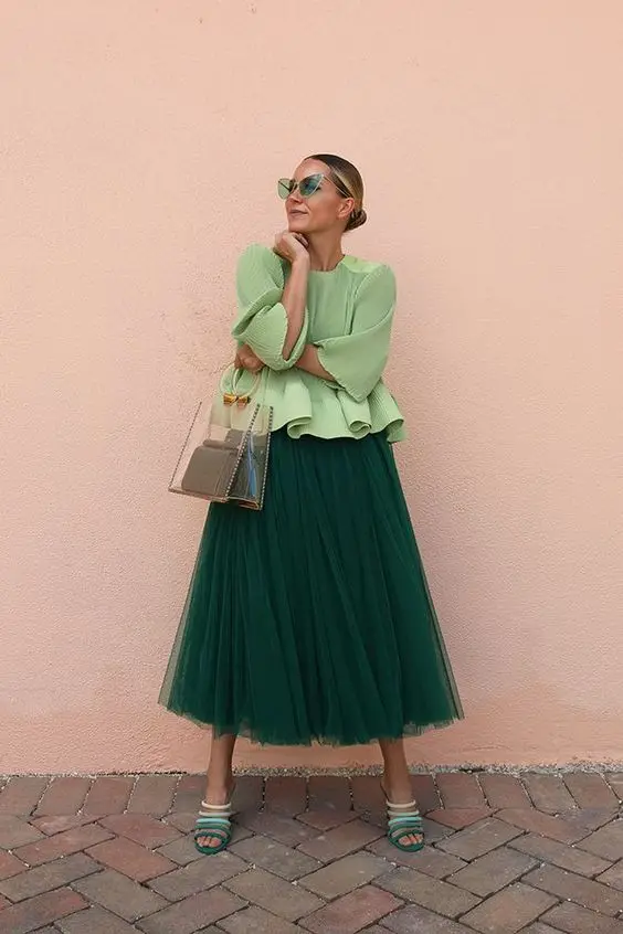 Gonne Tutu verde scuro elastico in vita gonna di compleanno per ragazze Tulle Puffy Saias per Lady Wedding Guest Prom Party abbigliamento formale