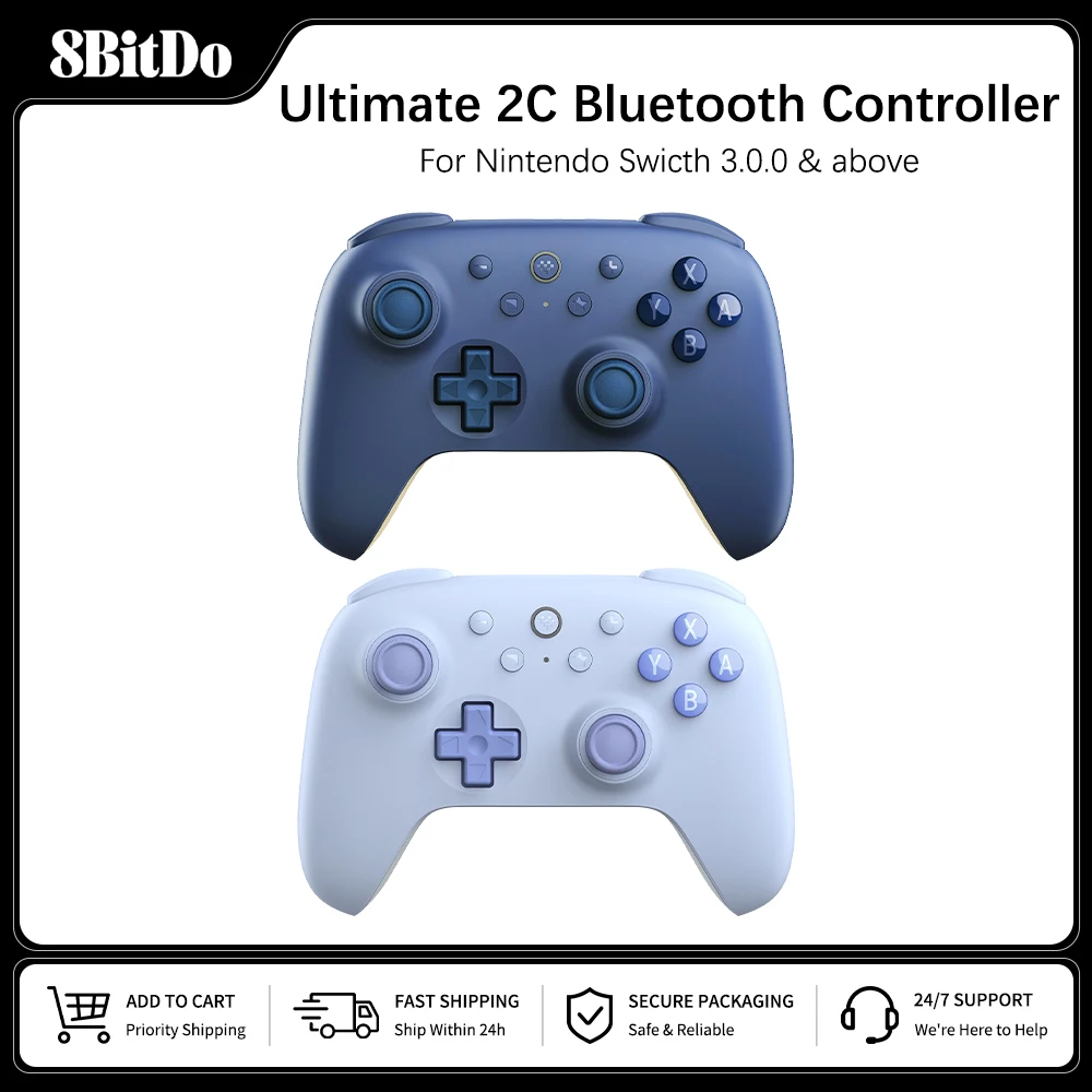 8BitDo Ultimate 2C Bluetooth Controller for Switch 2 Wireless Gamepad with Hall Effect Joystock for Nintendo Switch,OLED Console