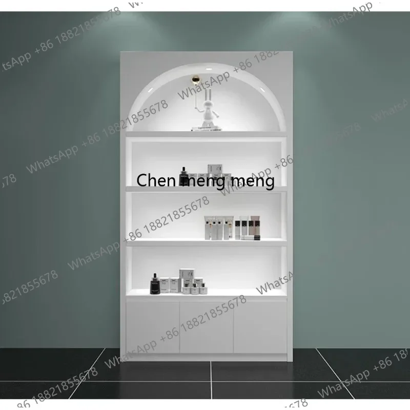01A French Cream Style Display Cabinet Nordic Creative Beauty Salon Nail Cosmetics Display Rack Barber Shop Office Furniture