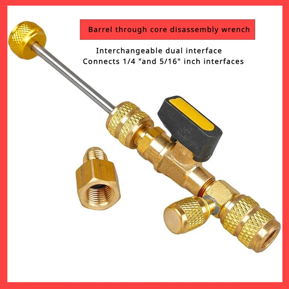 Hvac Schrader Pressure Valve Core Remover Adapter 16 R22 R12 R407c R410 R404 ar Condicionado Frigorífico Substituir
