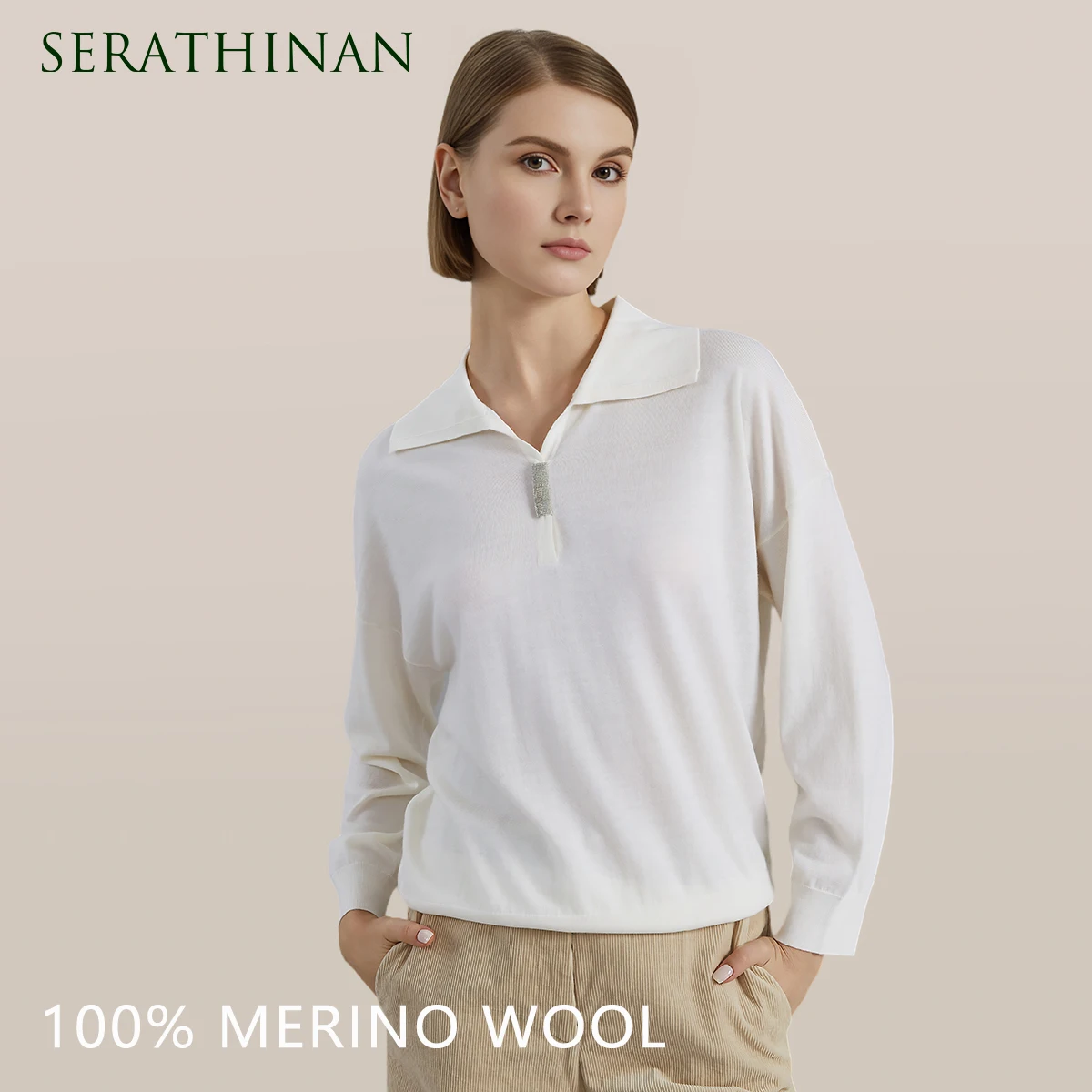 

BC670 Легкий роскошный воротник, 100% чистая мериносовая шерсть, вязаный пуловер, топ для женских свитеров, шерстяные топы для газет