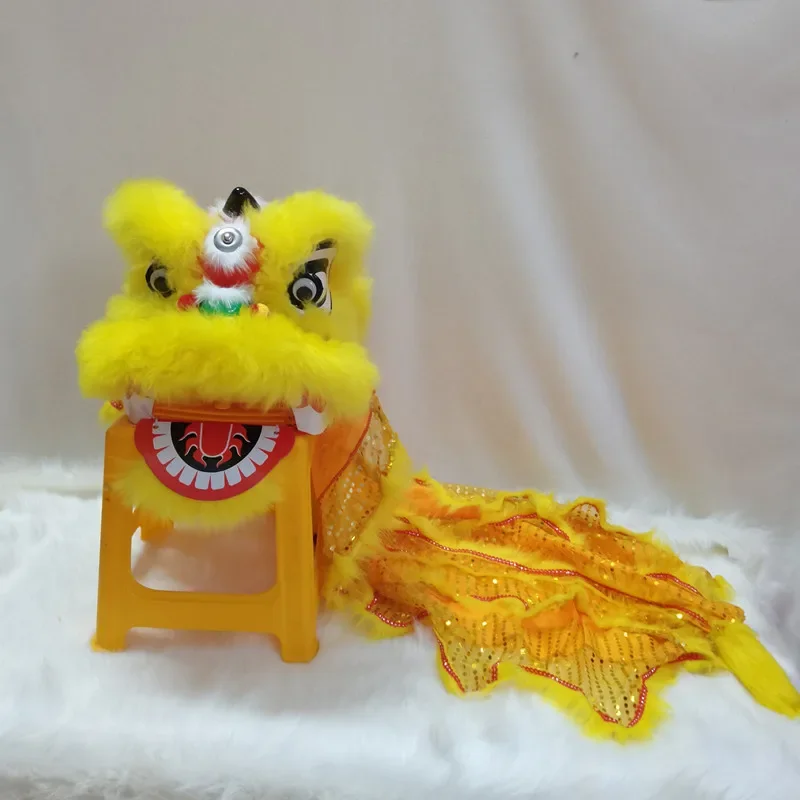 Christmas Chinese Lion Dance Wool Lion Mascot Costume For Children Cartoon Family Props Outfit Dress Party Carnival Festiva